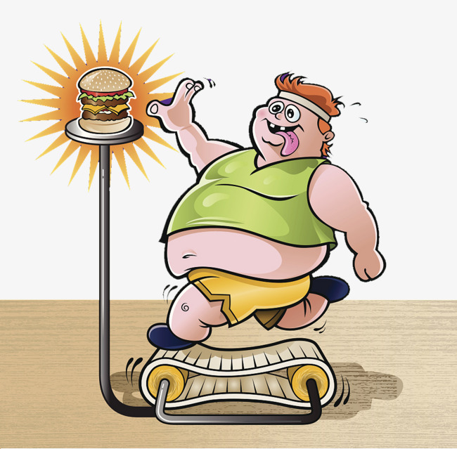 大肚腩男人跑步机减肥素材图片免费下载_高清png