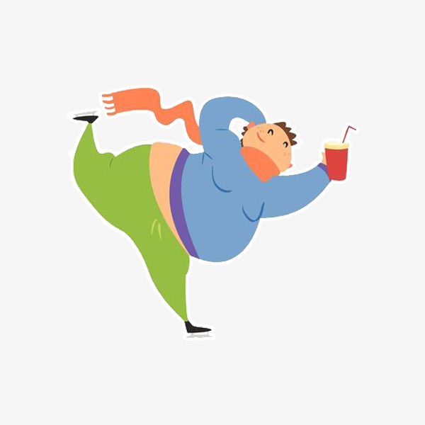 卡通人物插图大肚腩男人