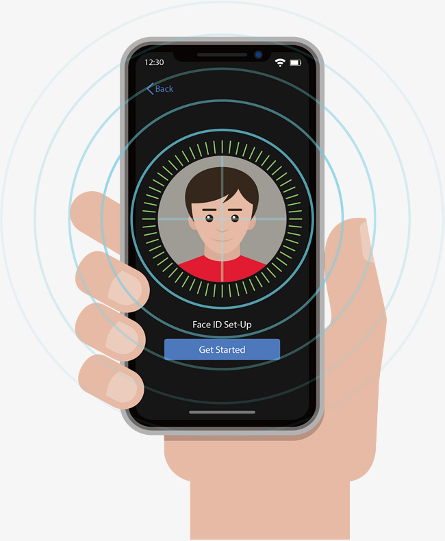 手机人脸识别素材图片免费下载_高清psd