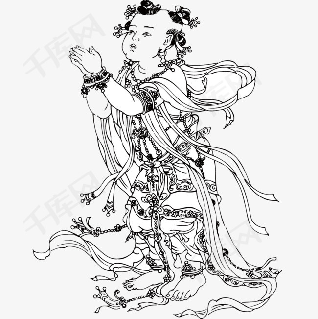 古代娃娃绘画