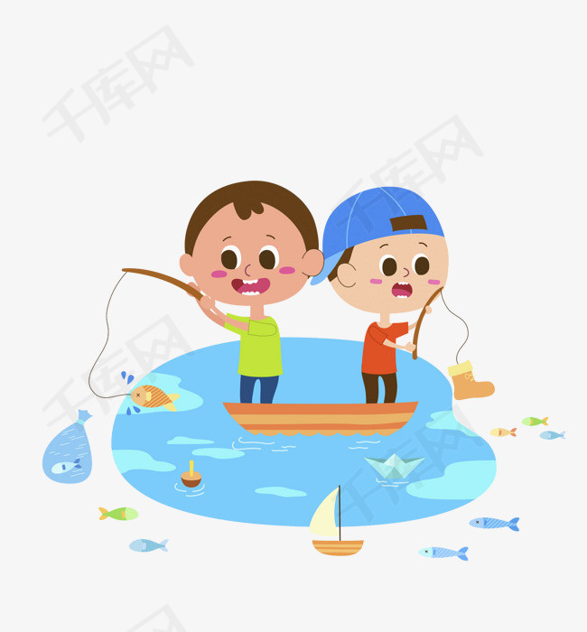 钓鱼的男孩
