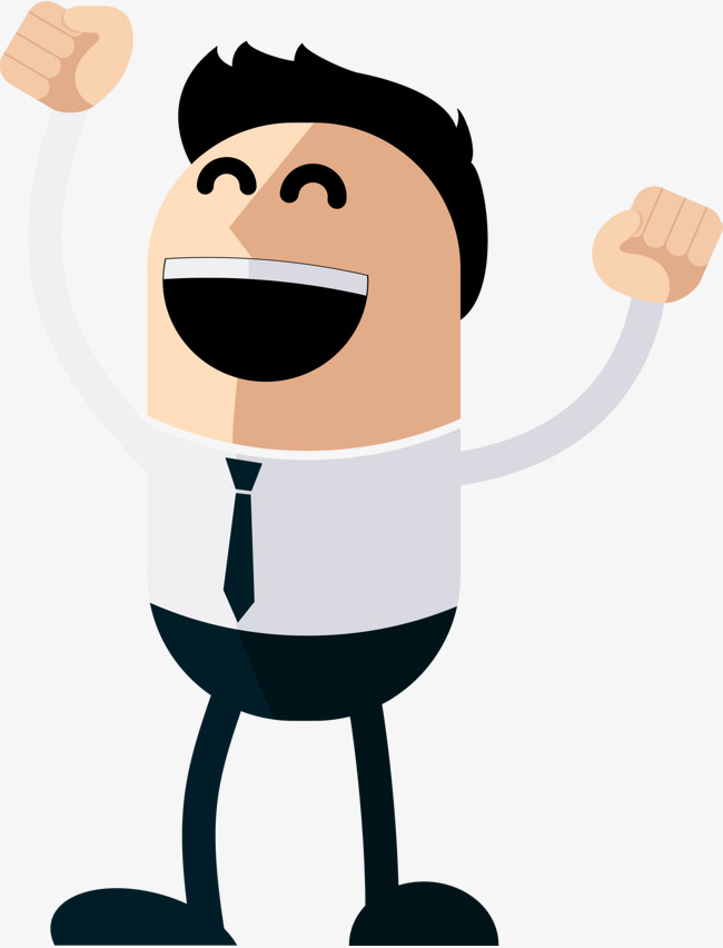 白色卡通欢呼男人素材图片免费下载_高清png