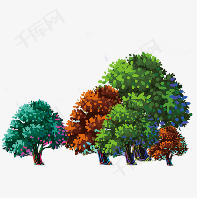 彩色的树木
