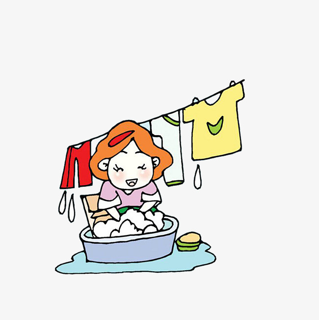开心洗衣服的家庭主妇png素材下载_高清图片png格式