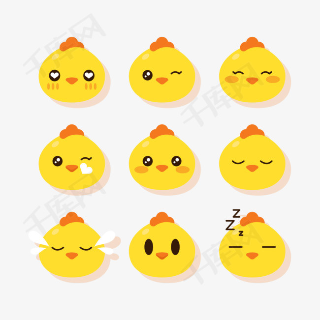 可爱小鸡表情集合