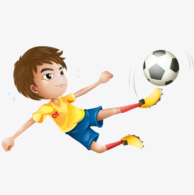 矢量卡通踢足球的运动员素材图片免费下载_高