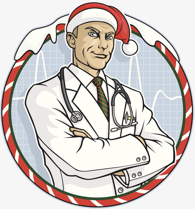 双手抱胸圣诞装扮的医生素材图片免费下载_高