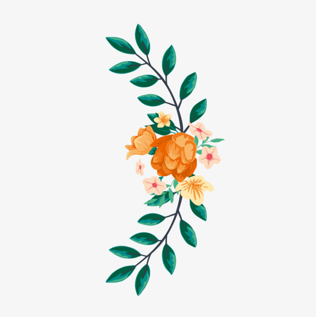 绿叶上的花朵图片