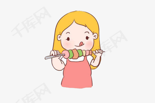 爱吃糖的小女孩嘴馋两眼放光吃货贪吃糖果可爱