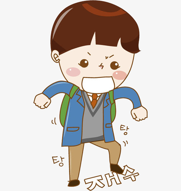 生气的学生学生生气的气愤的卡通男生插图    