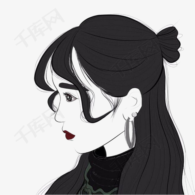 彩色                                           半丸子头