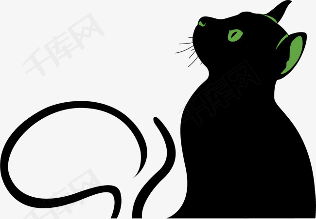 仰视的小猫