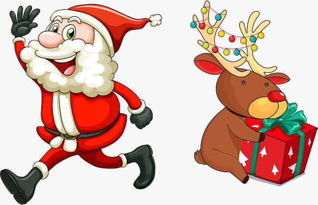矢量手绘卡通圣诞老人png素材下载_高清图片png格式