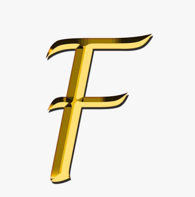 金黄色字母f_艺术字设计_千库网