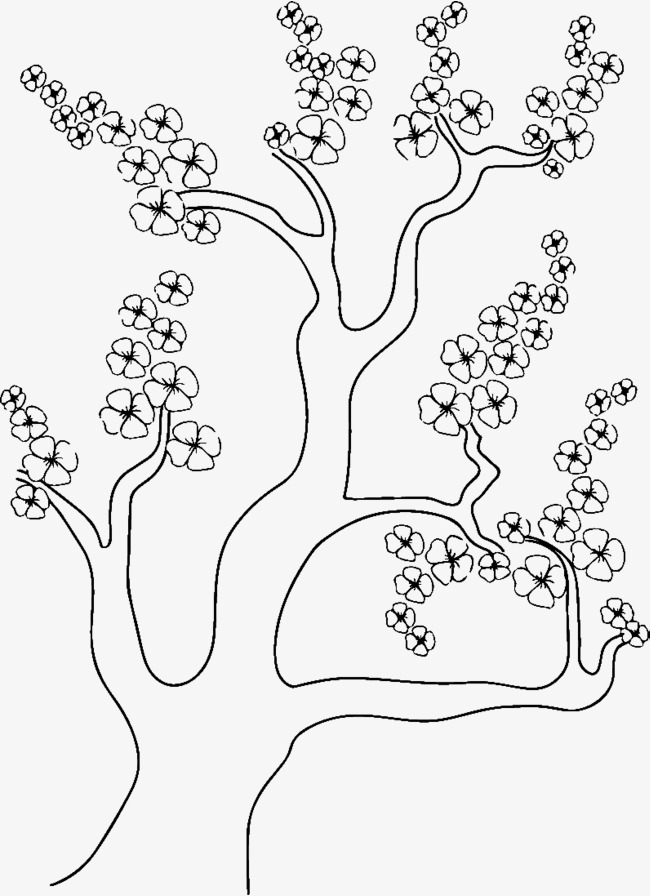手绘梅花树透明png素材图片免费下载_高清pn