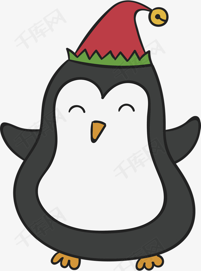 胖胖的企鹅矢量png企鹅可爱企鹅卡通企鹅微笑企鹅merrychristmas
