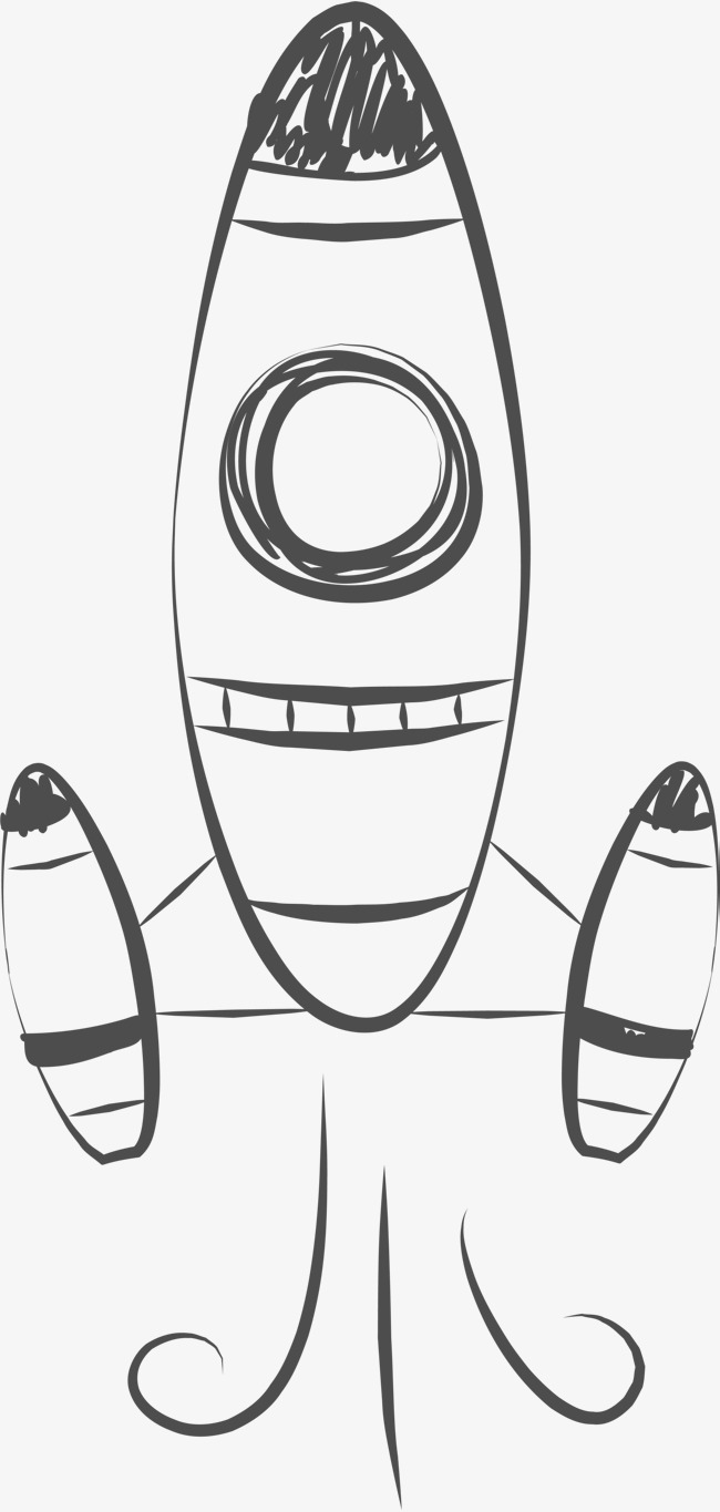 素描灰色火箭素描火箭玩具火箭发射文艺风绘画灰色火箭