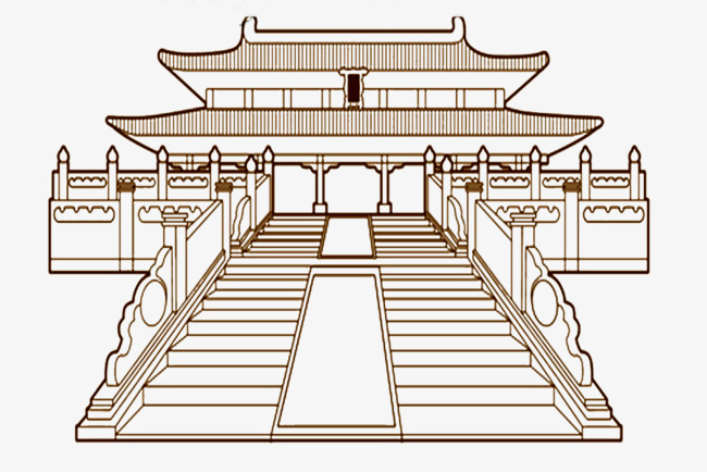 太和殿简笔画故宫手绘