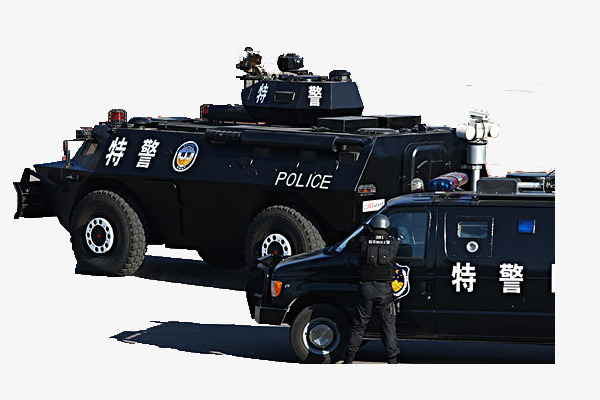 两辆特警车