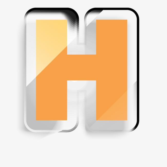 水晶英文透明字母H