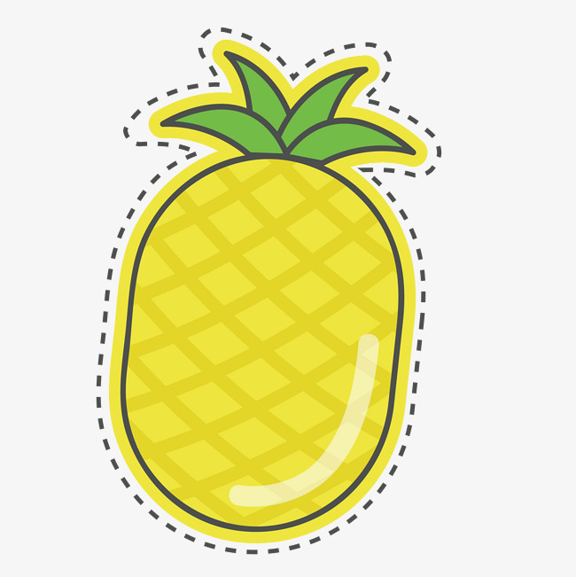 手绘卡通菠萝素材图片免费下载_高清png_千库