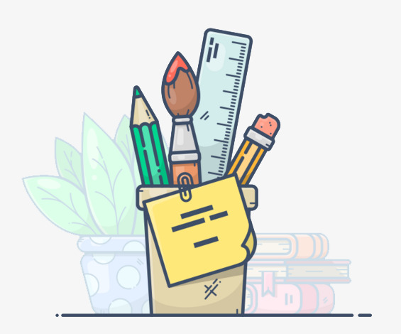 22:24 90设计提供高清png手绘动漫素材免费下载,本次卡通文具作品为