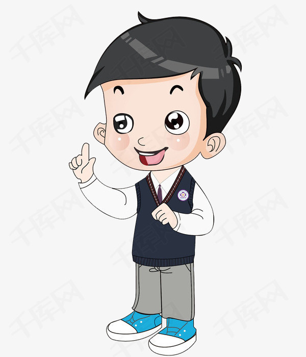 眼睛的男孩帅气的学生卡通演讲插图可爱的    