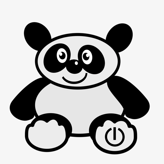 黑色扁平化熊猫元素素材图片免费下载_高清png_千库网