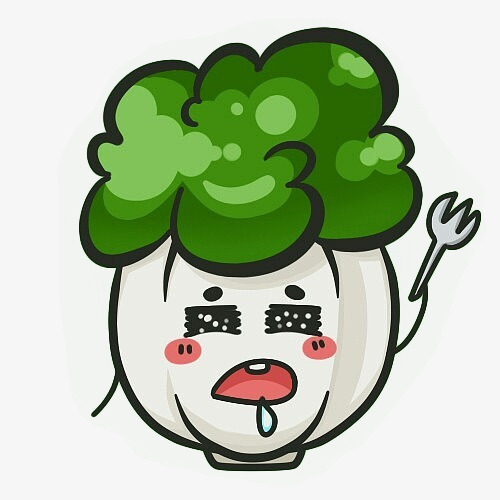 卡通大白菜表情流口水