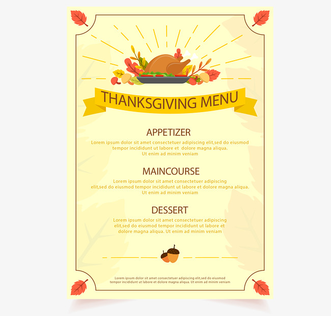 感恩节手绘菜单素材图片免费下载_高清psd_千