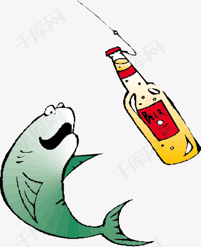 喝酒的鱼儿的素材免抠啤酒小鱼儿喝醉可爱创意脑洞大开神奇