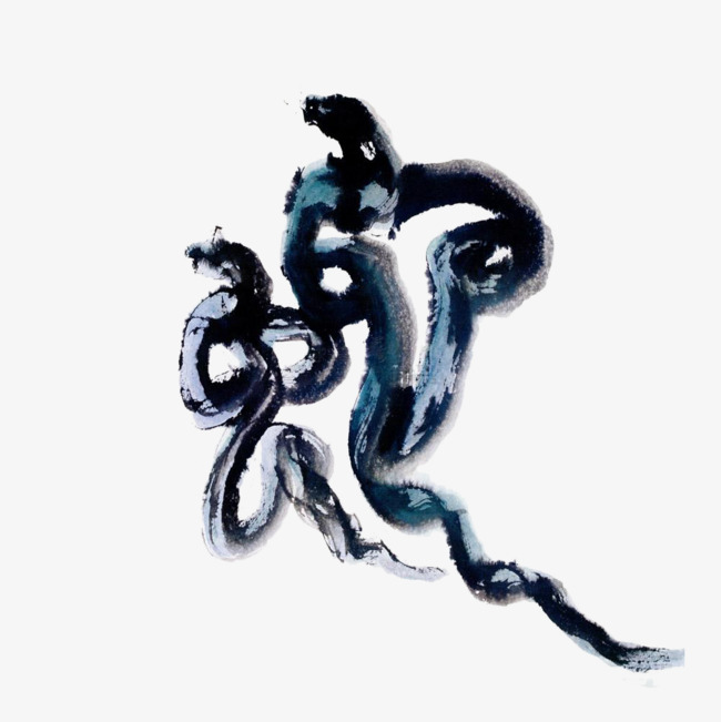 中国风水墨蛇字