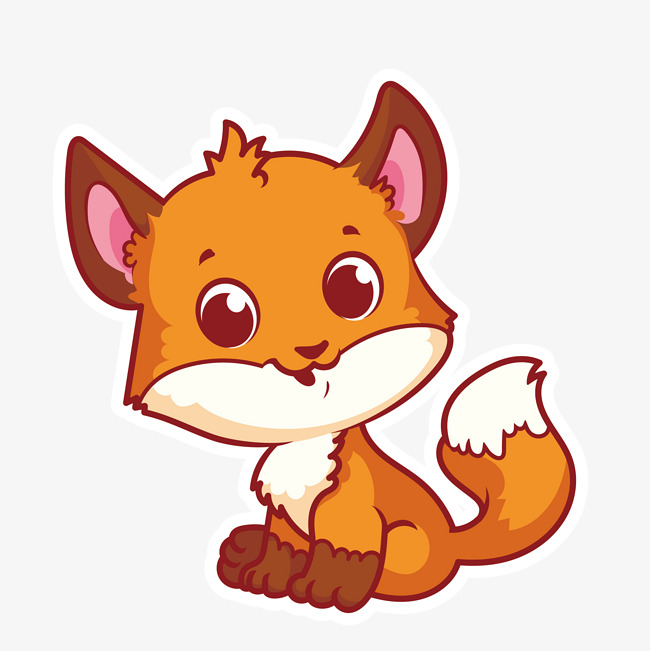 卡通可爱小动物装饰设计小狐狸动物可爱萌萌哒的小动物卡通动物装饰