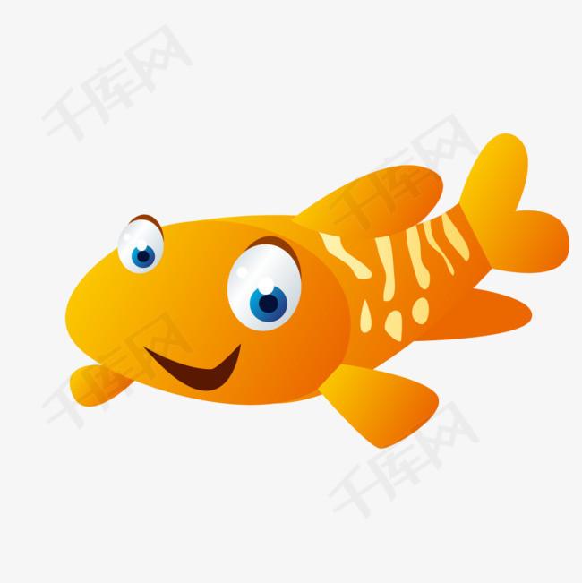 黄色卡通版的鱼儿
