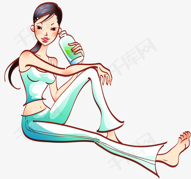 身材苗条的手绘女人
