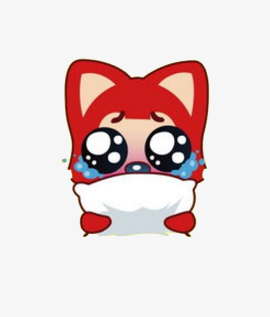 红色卡通表情包哭矢量伤心阿狸