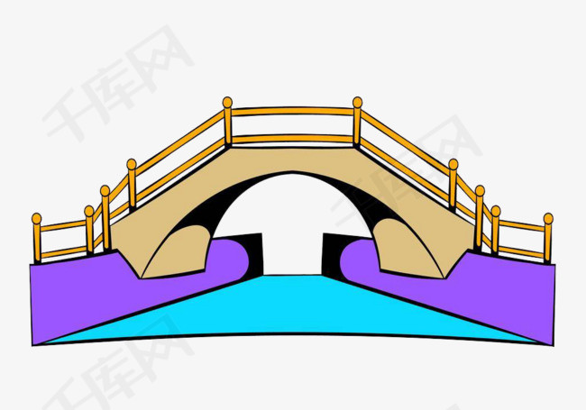 卡通彩色桥素材