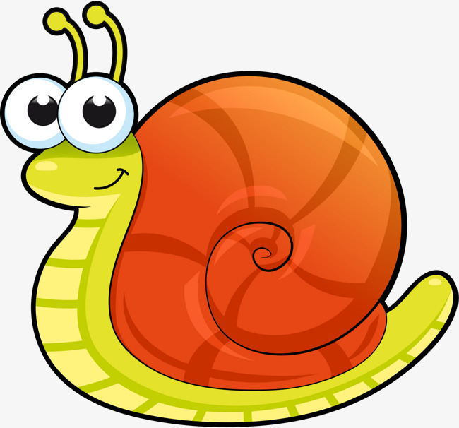 卡通呆萌绿色蜗牛卡通蜗牛呆萌蜗牛可爱蜗牛大眼睛红色蜗牛壳绿色蜗牛