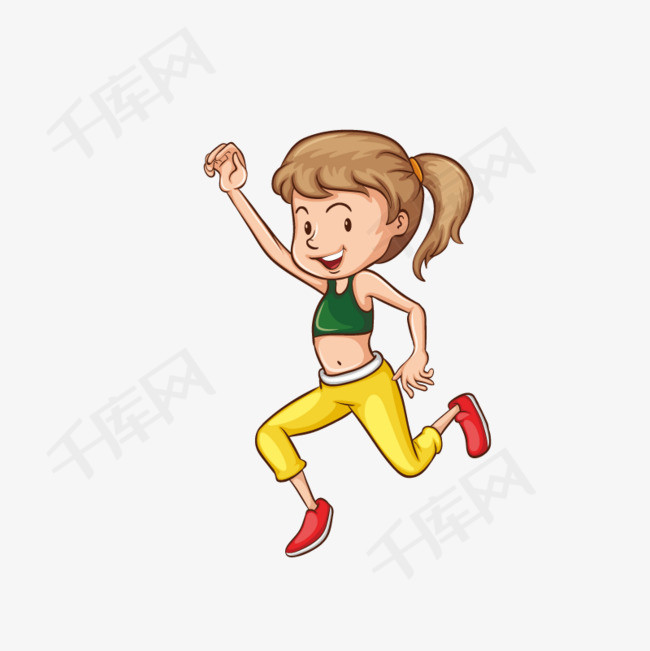 开心的跳起来的女孩