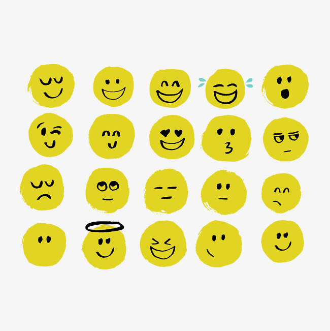 矢量emoji黄色圆脸表情包