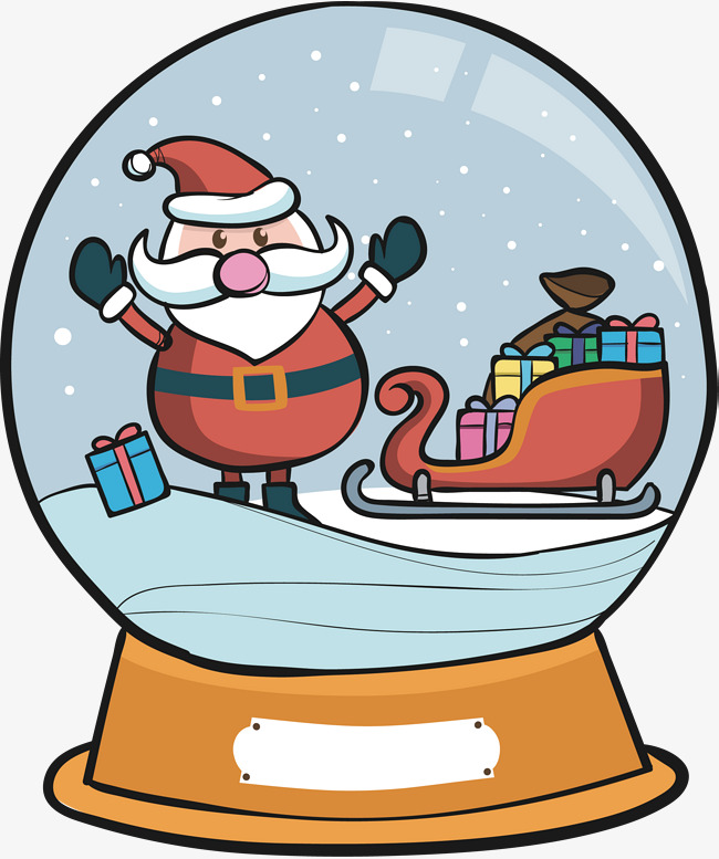 开心的圣诞老人水晶球素材图片免费下载_高清