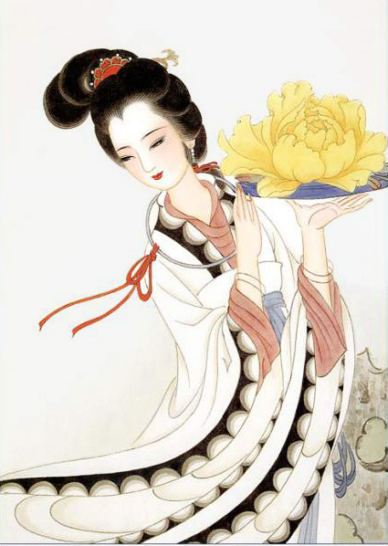 手绘唐代仕女画像唐朝唐代仕女古代仕女图古装