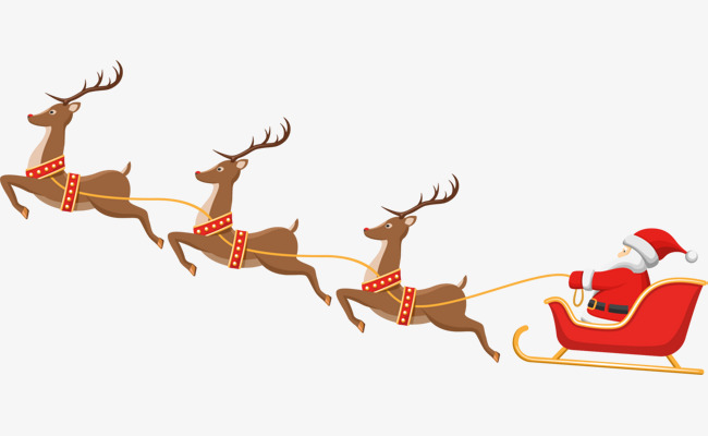 冬日卡通麋鹿圣诞老人png素材下载_高清图片png格式