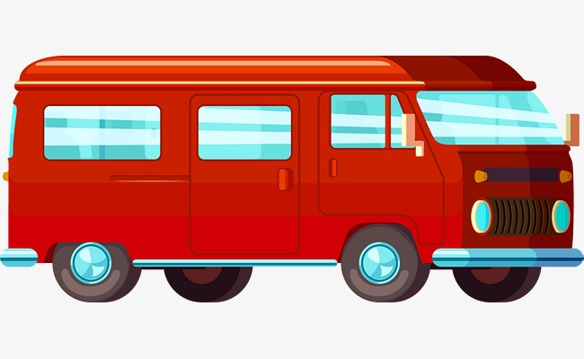 红色卡通客运汽车素材图片免费下载_高清png