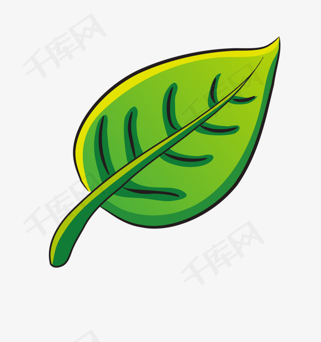 矢量卡通简洁扁平化树叶