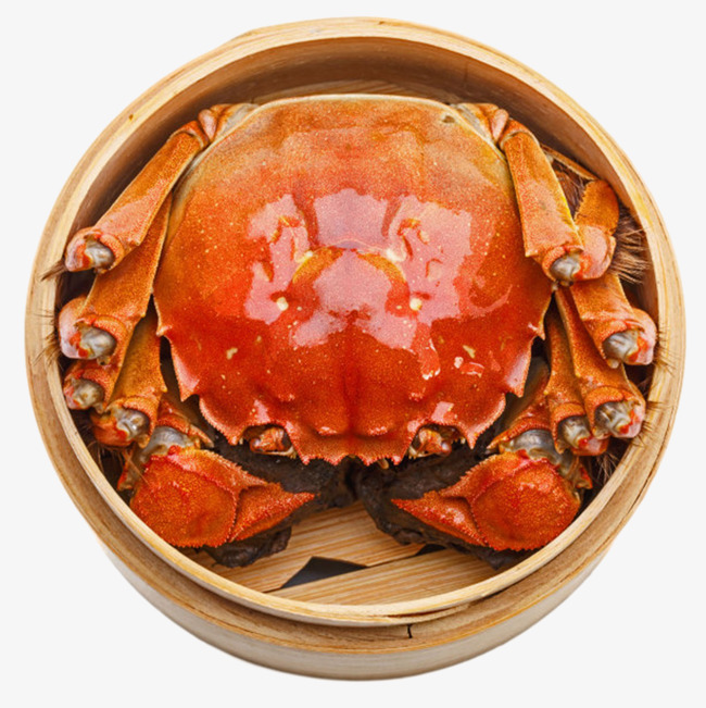 红色美味的食物蒸笼里的大闸蟹实物素材图片免费下载