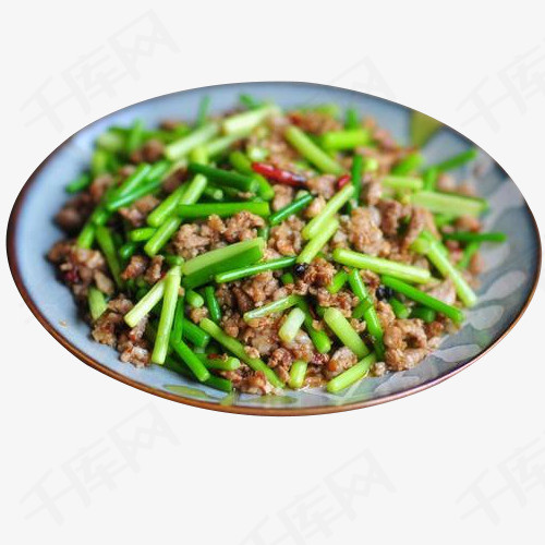炒菜类美食蒜台炒肉