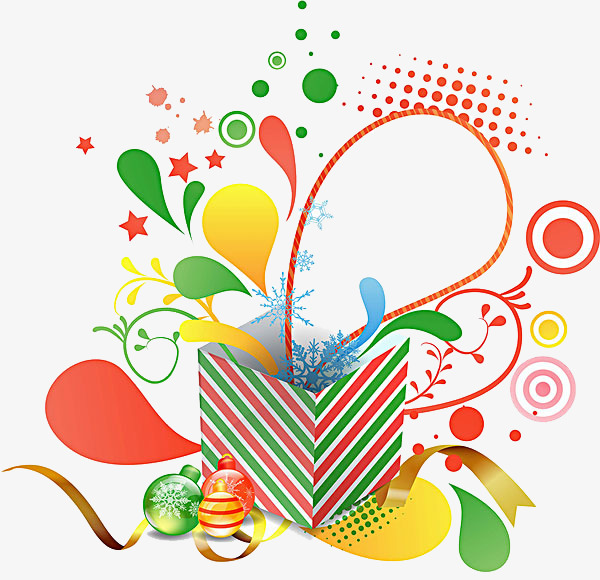 免抠节日大礼包彩球装饰