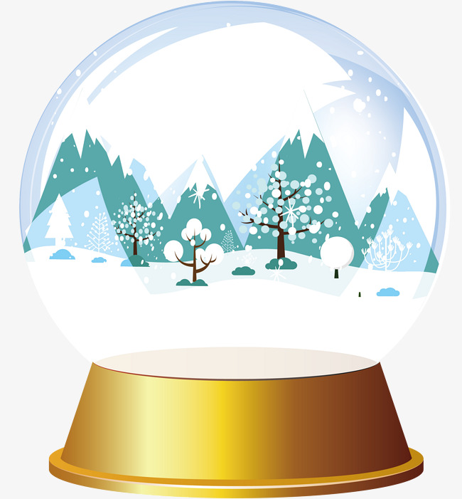 美丽冬天雪景水晶球素材图片免费下载_高清psd_千库网