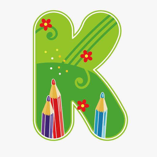 创意卡通装饰英文字母彩色字母k